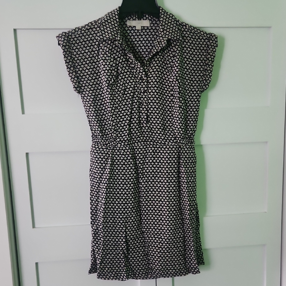 LOFT black and white floral summer dress Size 0